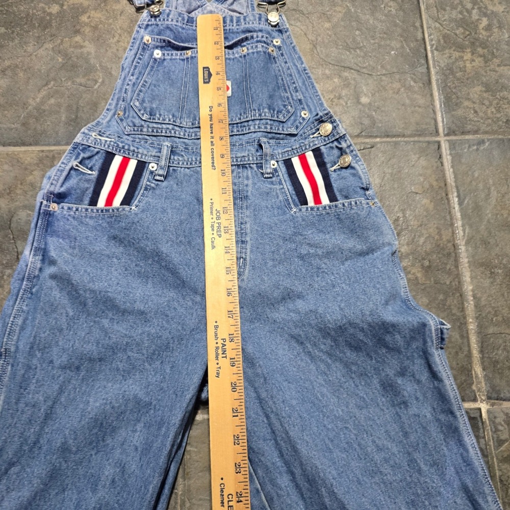 Revolt Denim Overalls Women Small Blue Striped Wide Leg Carpenter 90s Vintage - Picture 3 of 9